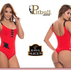 Womens PITBULL BD-3175 Bodysuit Red M